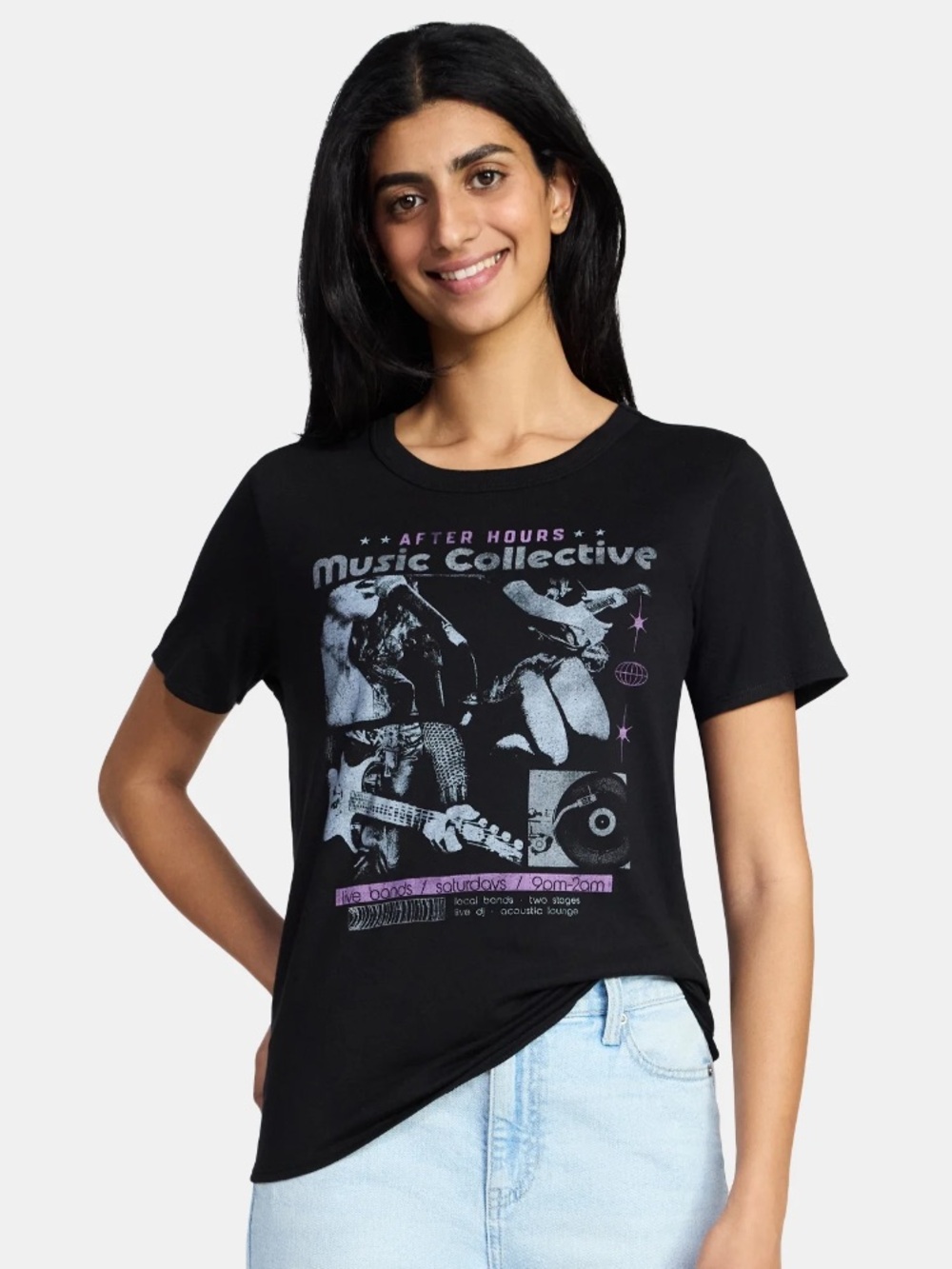 Music Collective Women's Graphic Everyday Tee with Short Sleeves
